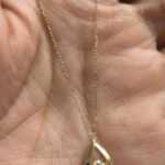 [NECKLACE] 0.11cts Dancing Diamond Teardrop Necklace - K18YG 1.00g - A014064 | ECF0006