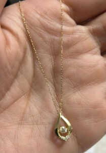 [NECKLACE] 0.11cts Dancing Diamond Teardrop Necklace - K18YG 1.00g - A014064 | ECF0006