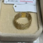 [RING] K18YG 8-lines Bismarck Hollow Chain Ring, 1.51g, US size 7.5 - A010958 | ECF0019