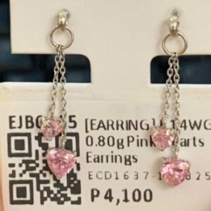 [EARRING] K14WG 0.80g Pink Hearts Earrings | EJB0045