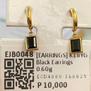 [EARRINGS] K18YG Black Earrings 0.60g | EJB0048