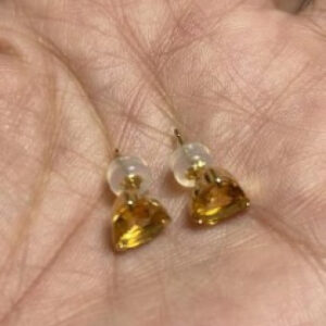 [EARRING] CT2.00 Citrine Heart Earrings - K18YG 0.90g - IS52 | EJJC0988