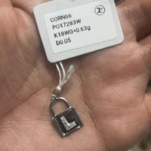 [PENDANT] D0.05ct Letter L Padlock Pendant - K18WG 0.63g - CORN66 | EJJC1032