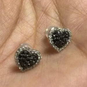 [EARRING] D0.50ct Black Heart Earring - K18WG 1.24g - COR8688 | EJJC1279
