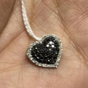 [PENDANT] D0.50ct Black Heart Pendant - K18WG 0.76g - COR8697 | EJJC1280