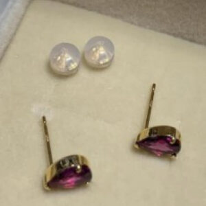 [EARRING] RD1.40ct Rhodolite Stud Earrings - K18YG 0.74g - IS61 | EJJC1318