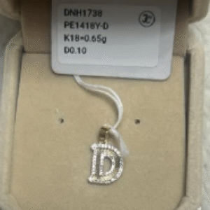 [PENDANT] D0.10ct Letter D Pendant - K18 0.65g - DNH1738 | EJJC1348