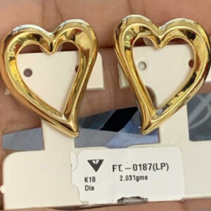 [EARRING] Open Heart Stud Earrings - K18YG 2.031g - PE 0187 - 6286087 | EVT0229