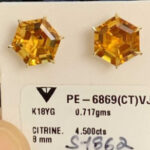[EARRINGS] Hexagon Citrine Earrings - K18YG 0.717g - CITRINE 4.5000CT - PE 6869 CT VJ | EVT0284